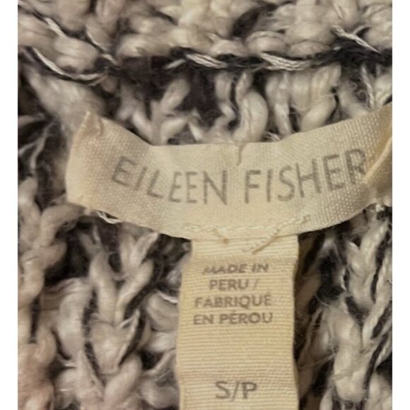 Eileen Fisher 100% Organic Cotton Gray White Marled Boxy Top Sweater -Peru - Picture 10 of 10